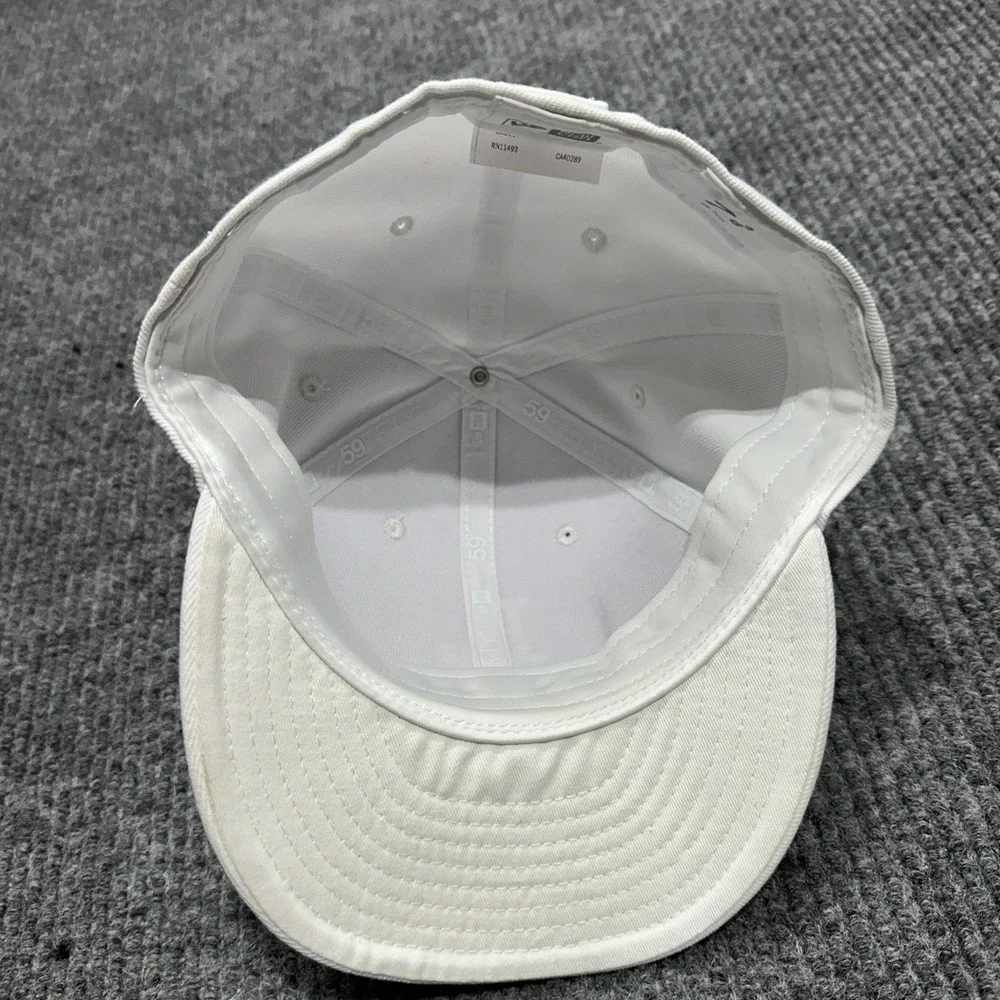Los Angeles Dodgers Hat Cap Fitted Mens 7 3/8 White MLB Baseball New Era‎